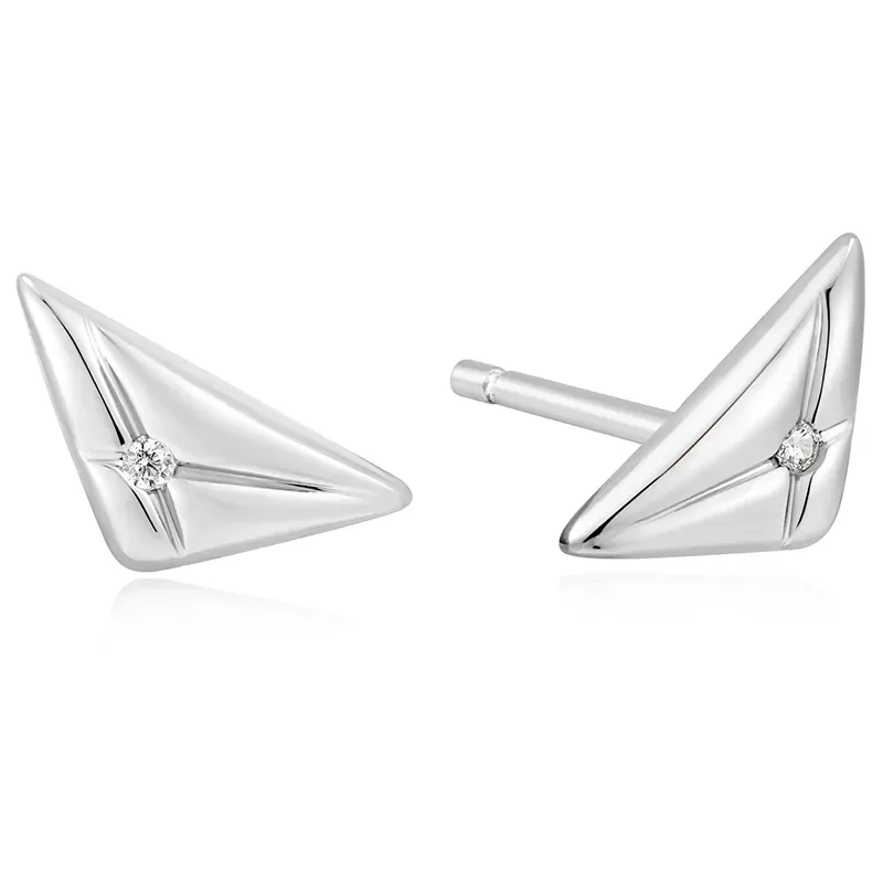 ANIA HAIE SILVER TRIANGLE KISS STUD EARRINGS E059-05H