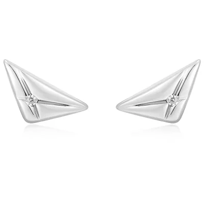 ANIA HAIE SILVER TRIANGLE KISS STUD EARRINGS E059-05H