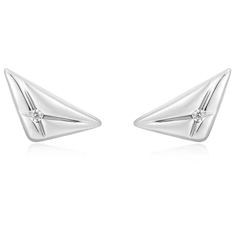 ANIA HAIE SILVER TRIANGLE KISS STUD EARRINGS E059-05H