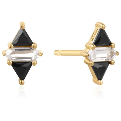 ANIA HAIE TRIANGLE BLACK/WHITE CUBIC ZIRCONIA  EARRINGS E059-07G