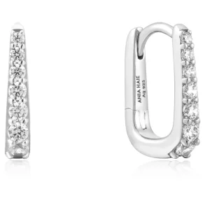 ANIA HAIE SILVER OVAL PAVE EARRINGS E059-10H