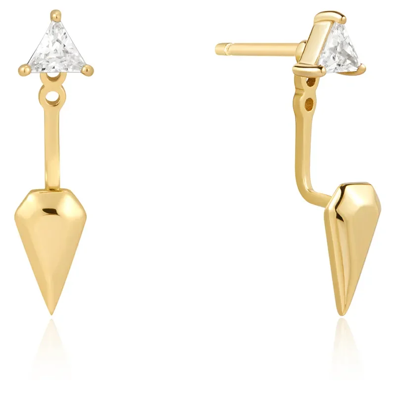 ANIA HAIE TRIANGLE CUBIC ZIRCONIA GEOMETRIC EARRINGS E059-11G