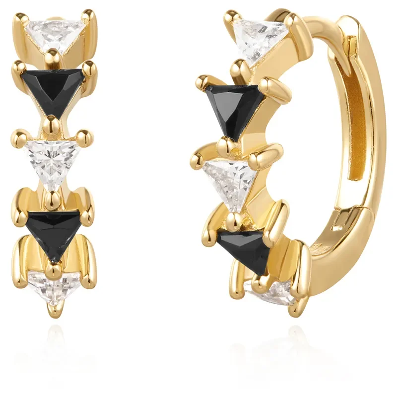 ANIA HAIE BLACK/WHITE TRIANGULAR CUBIC ZIRCONIA EARRINGS E059-13G
