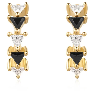 ANIA HAIE BLACK/WHITE TRIANGULAR CUBIC ZIRCONIA EARRINGS E059-13G