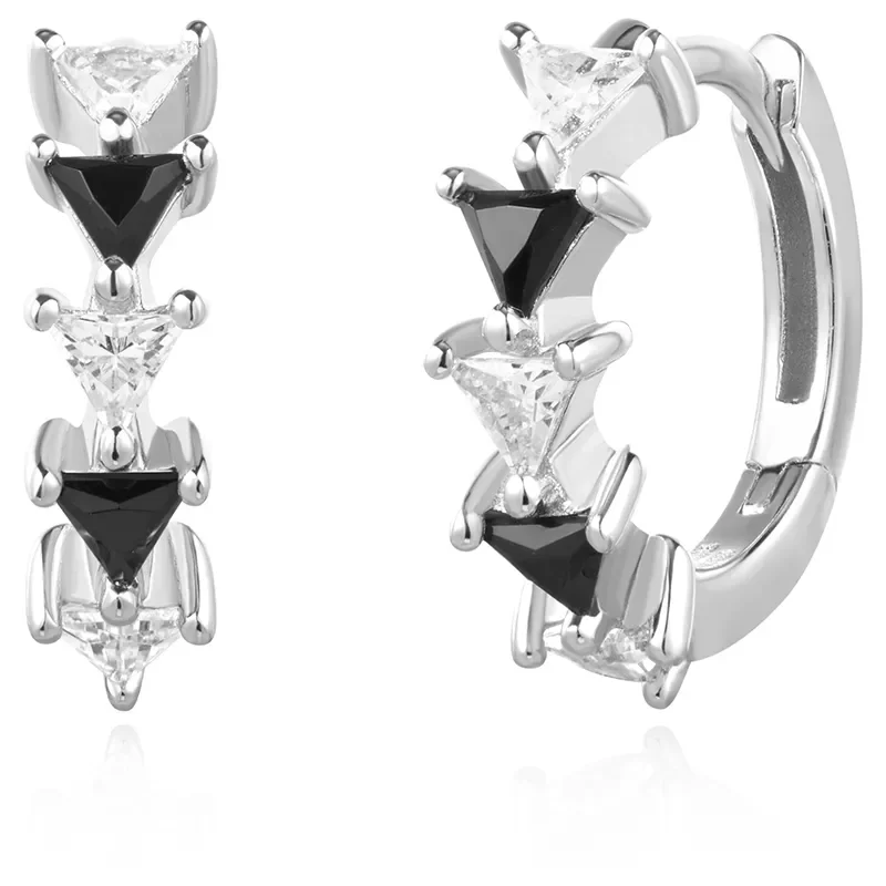 ANIA HAIE BLACK/WHITE TRIANGULAR CUBIC ZIRCONIA EARRINGS E059-13H