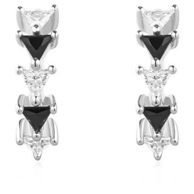 ANIA HAIE BLACK/WHITE TRIANGULAR CUBIC ZIRCONIA EARRINGS E059-13H