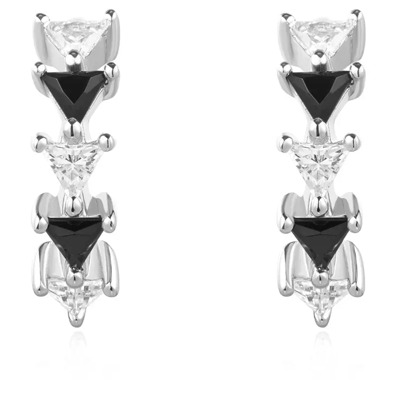 ANIA HAIE BLACK/WHITE TRIANGULAR CUBIC ZIRCONIA EARRINGS E059-13H