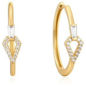 ANIA HAIE CUBIC ZIRCONIA GEOMETRIC HOOP EARRINGS E059-17G