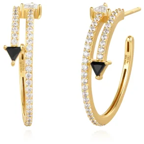 ANIA HAIE PAVE DOUBLE ARROW STUD HOOP EARRINGS E059-18G