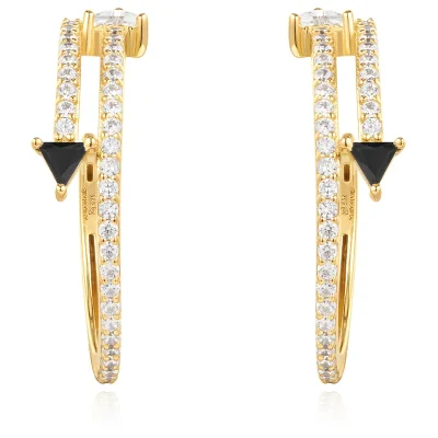 ANIA HAIE PAVE DOUBLE ARROW STUD HOOP EARRINGS E059-18G