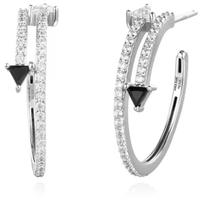 ANIA HAIE PAVE DOUBLE ARROW STUD HOOP EARRINGS E059-18H