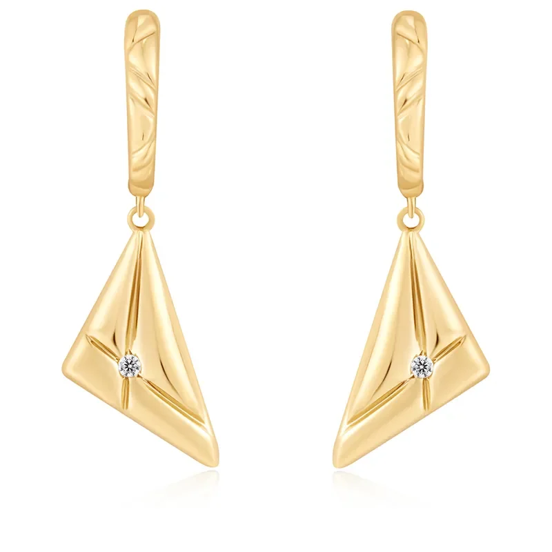ANIA HAIE GOLD TRIANGLE KISS DROP EARRINGS E059-19G