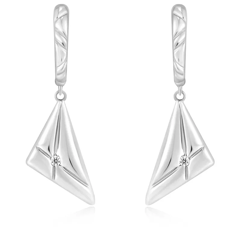 ANIA HAIE SILVER TRIANGLE KISS DROP EARRINGS E059-19H