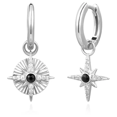 ANIA HAIE SILVER ASTROLABE CHARM EARRINGS E059-20H