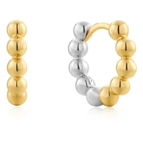 ANIA HAIE TWO TONE ROUND DOME HUGGIE EARRINGS E060-04T