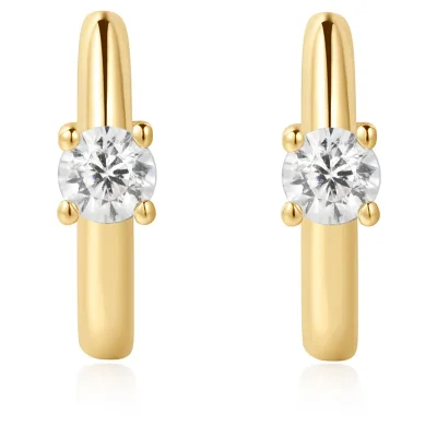 ANIA HAIE SOLITAIRE CUBIC ZIRCONIA MINI HOOP EARRINGS E061-03G