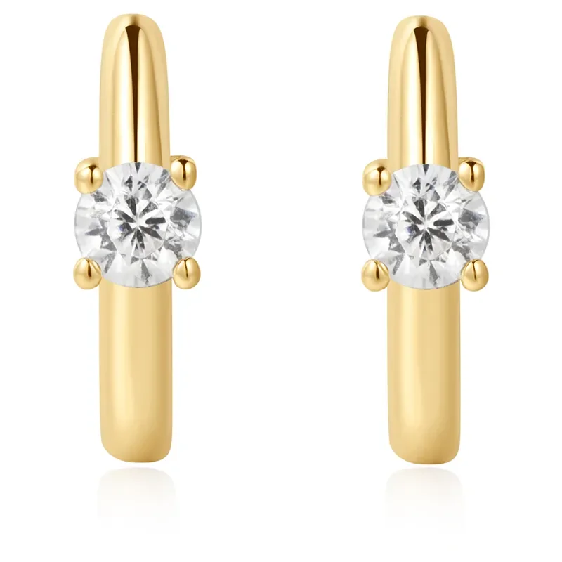 ANIA HAIE SOLITAIRE CUBIC ZIRCONIA MINI HOOP EARRINGS E061-03G