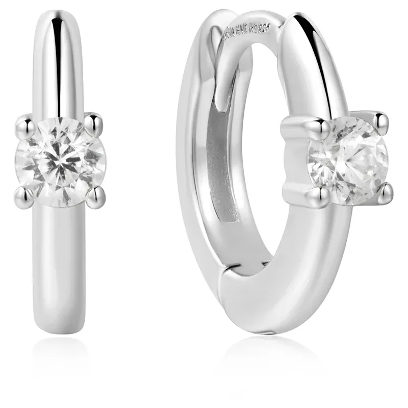 ANIA HAIE SOLITAIRE CUBIC ZIRCONIA MINI HOOP EARRINGS E061-03H