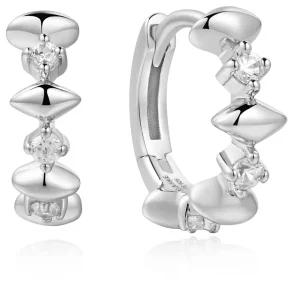 ANIA HAIE SILVER SPARKLE HOOP EARRINGS E061-05H