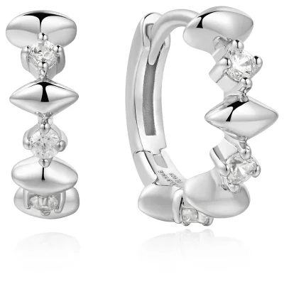 ANIA HAIE SILVER SPARKLE HOOP EARRINGS E061-05H