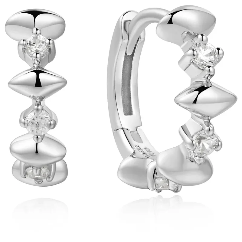 ANIA HAIE SILVER SPARKLE HOOP EARRINGS E061-05H