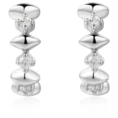 ANIA HAIE SILVER SPARKLE HOOP EARRINGS E061-05H