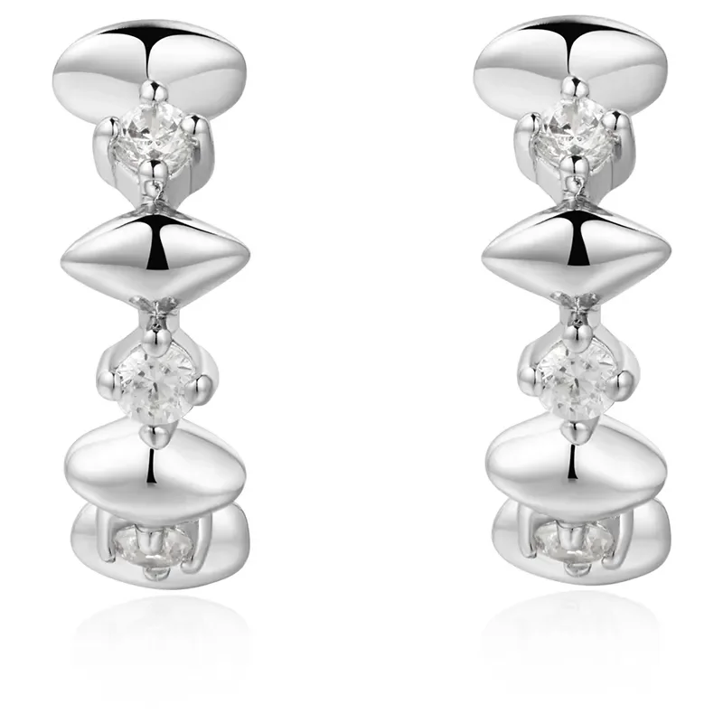 ANIA HAIE SILVER SPARKLE HOOP EARRINGS E061-05H