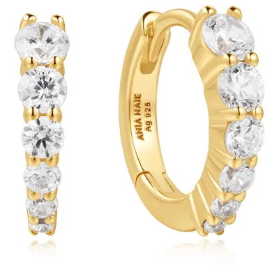 ANIA HAIE GOLD GRADIENT PAVE HOOP EARRINGS E061-06G