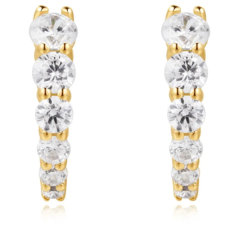 ANIA HAIE GOLD GRADIENT PAVE HOOP EARRINGS E061-06G