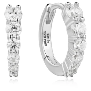 ANIA HAIE SILVER GRADIENT PAVE HOOP EARRINGS E061-06H