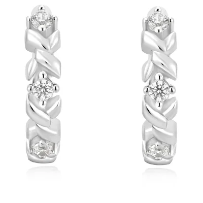 ANIA HAIE SILVER SPARKLE CROSS HOOP EARRINGS E061-07H