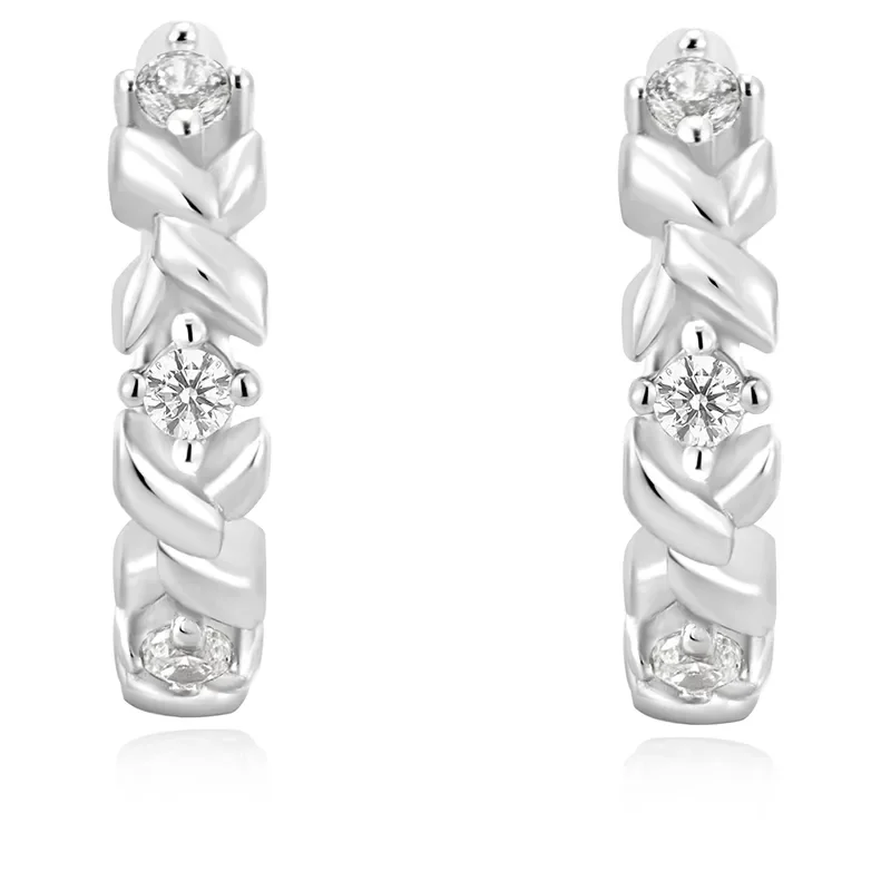 ANIA HAIE SILVER SPARKLE CROSS HOOP EARRINGS E061-07H