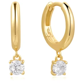 ANIA HAIE GOLD DROP SOLITAIRE HOOP EARRINGS E061-08G