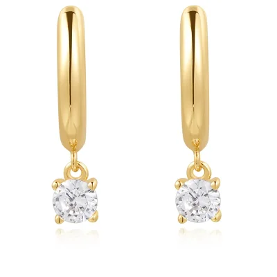 ANIA HAIE GOLD DROP SOLITAIRE HOOP EARRINGS E061-08G