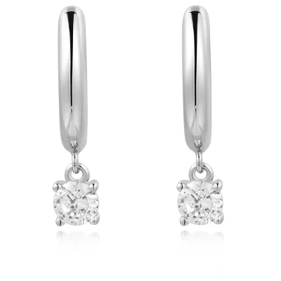 ANIA HAIE SILVER DROP SOLITAIRE HOOP EARRINGS E061-08H