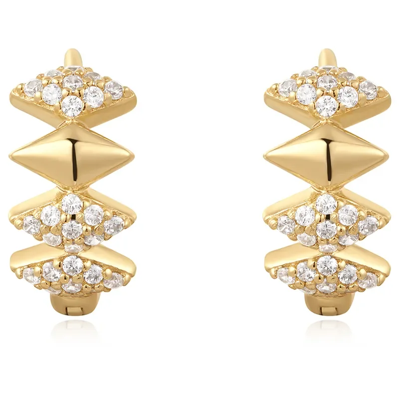 ANIA HAIE GOLD MULTI SPARKLE HOOP EARRINGS E061-09G