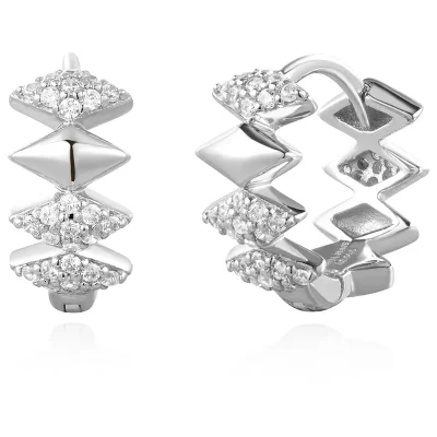 ANIA HAIE SILVER MULTI SPARKLE HOOP EARRINGS E061-09H