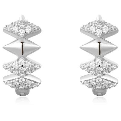 ANIA HAIE SILVER MULTI SPARKLE HOOP EARRINGS E061-09H