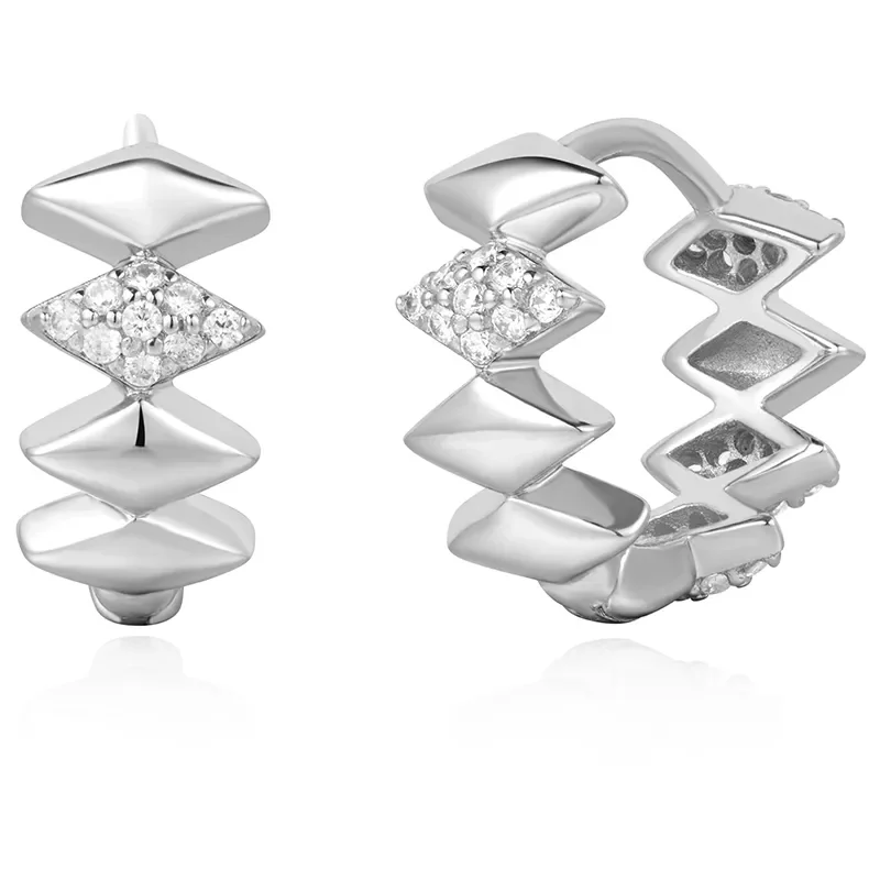 ANIA HAIE SILVER MULTI SPARKLE HOOP EARRINGS E061-09H