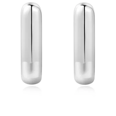 ANIA HAIE SILVER DOME OVAL HOOP EARRINGS E061-11H