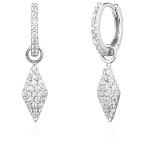 ANIA HAIE SILVER PAVE SPARKLE HOOP EARRINGS E061-13H
