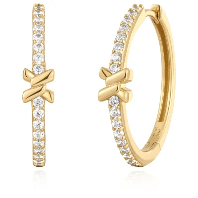 ANIA HAIE GOLD CROSS HOOP EARRINGS E061-14G