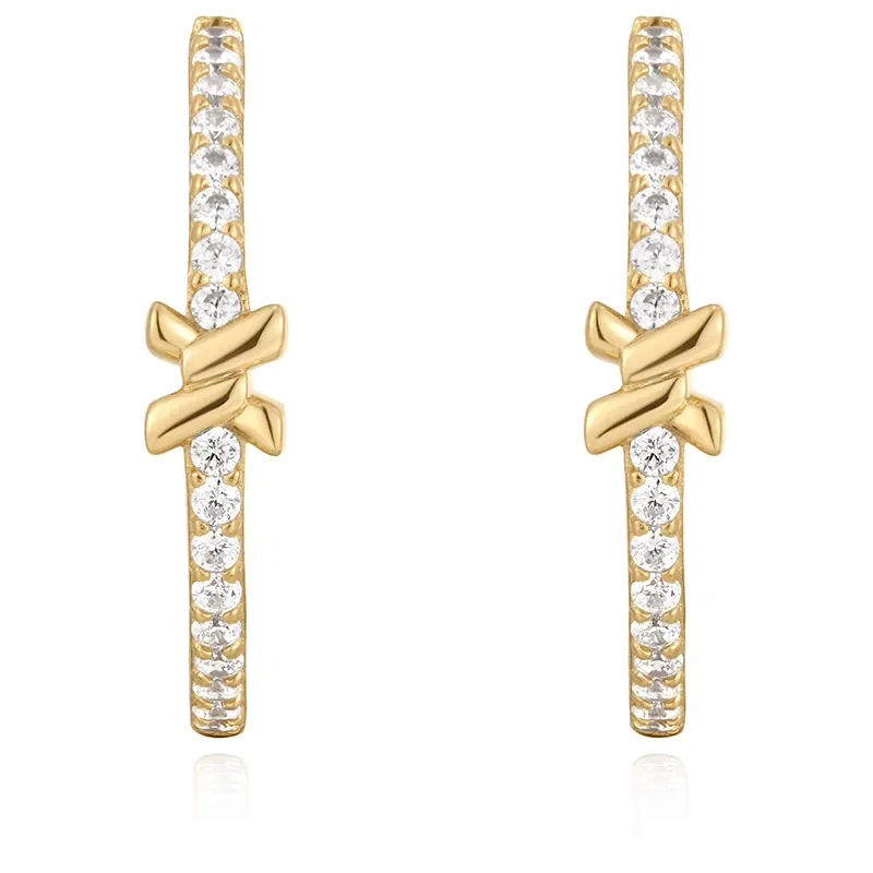 ANIA HAIE GOLD CROSS HOOP EARRINGS E061-14G