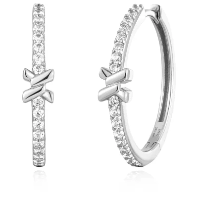 ANIA HAIE SILVER CROSS HOOP EARRINGS E061-14H