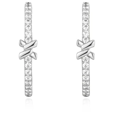 ANIA HAIE SILVER CROSS HOOP EARRINGS E061-14H
