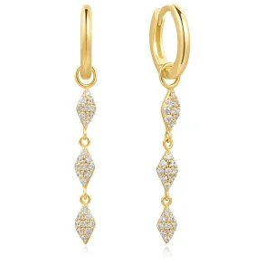 ANIA HAIE GOLD PAVE SPARKLE DROP HOOP EARRINGS E061-15G