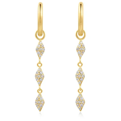 ANIA HAIE GOLD PAVE SPARKLE DROP HOOP EARRINGS E061-15G