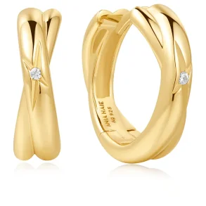 ANIA HAIE GOLD CROSS DUO HOOP EARRINGS E061-16G