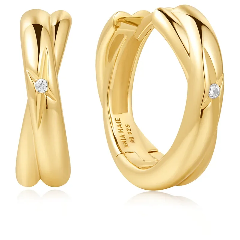 ANIA HAIE GOLD CROSS DUO HOOP EARRINGS E061-16G