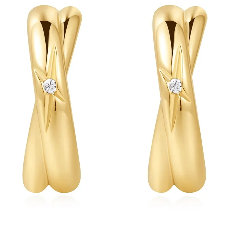 ANIA HAIE GOLD CROSS DUO HOOP EARRINGS E061-16G